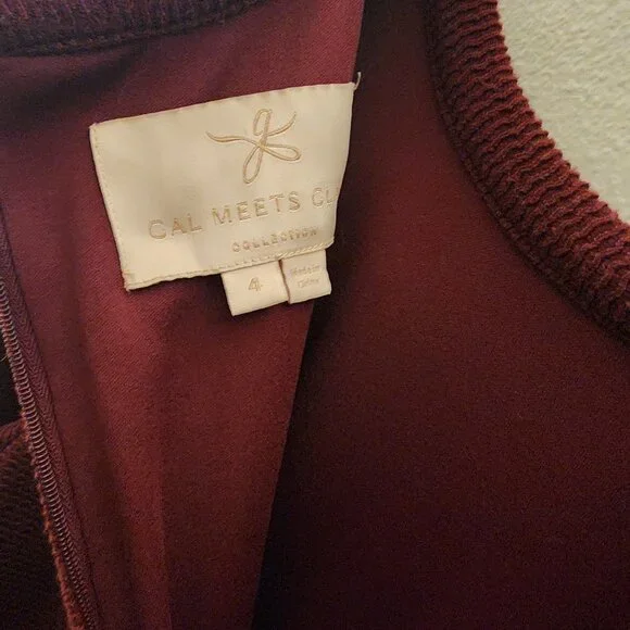 Gal Meets Glam Collection Kristen Burgundy dress - Picture 3 of 6